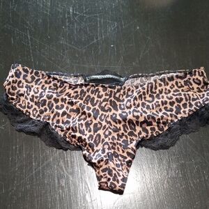 Victoria's Secret Animal Print Panties with Black Lace